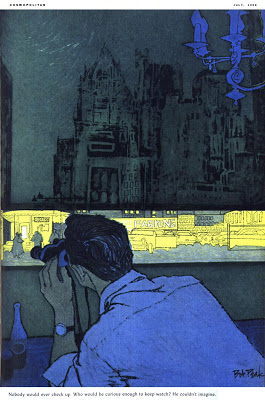 Bob Peak, Stakeout , Cosmopolitan, 1958. 