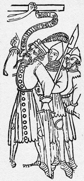 Le Bois Protat, the earliest extant European woodcut block known, dated to 1380; a historically signficant item, but also, a perfectly good example of one-color line art, just like the next example