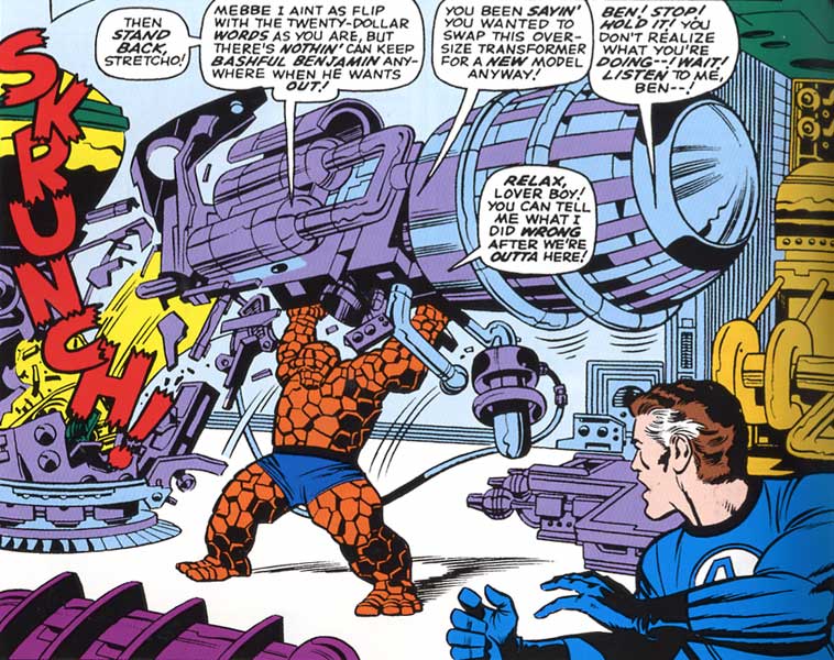 Jack Kirby, Ben Grimm, panel from an issue of The Fantastic Four, 1964