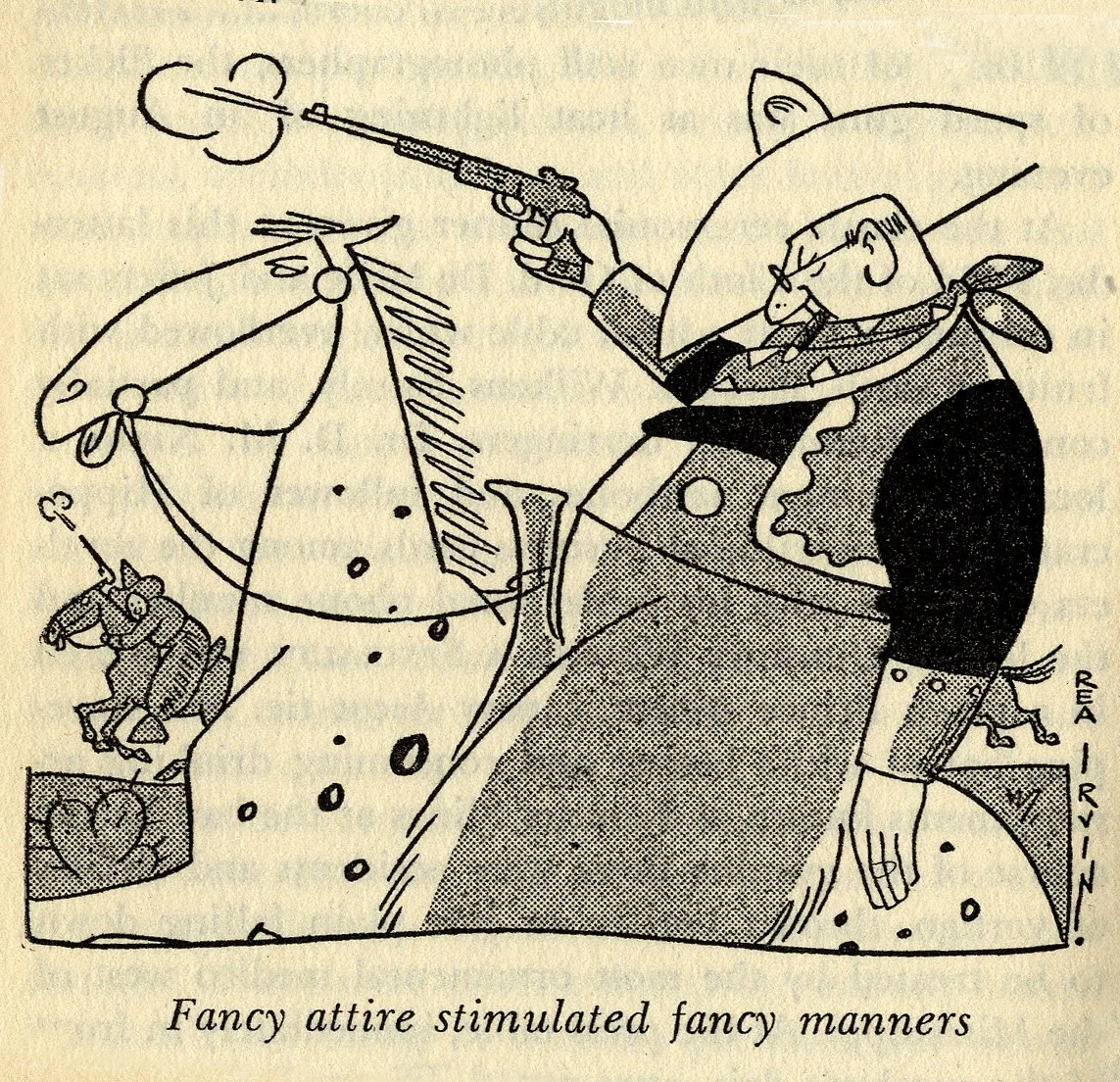 Rea Irvin, book illustrations from Snoot If You Must , by Lucius Beebe; D. Appleton-Century Company, New York. 1943