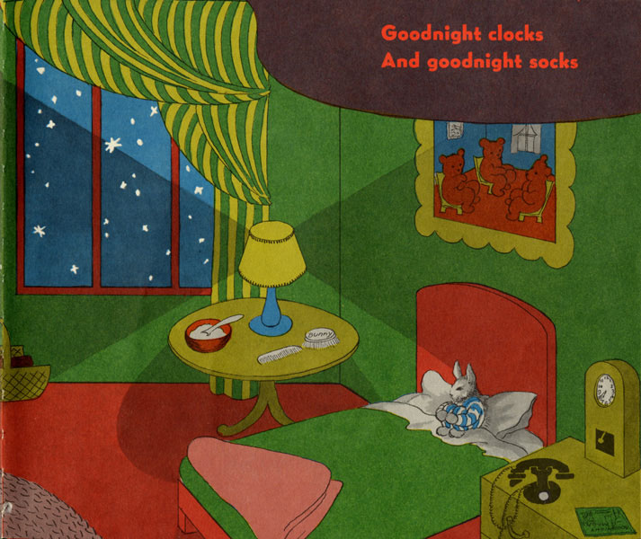 Clement Hurd, illustration for Goodnight, Moon , by Margaret Wise Brown, published by Harper & Brothers, 1947. 