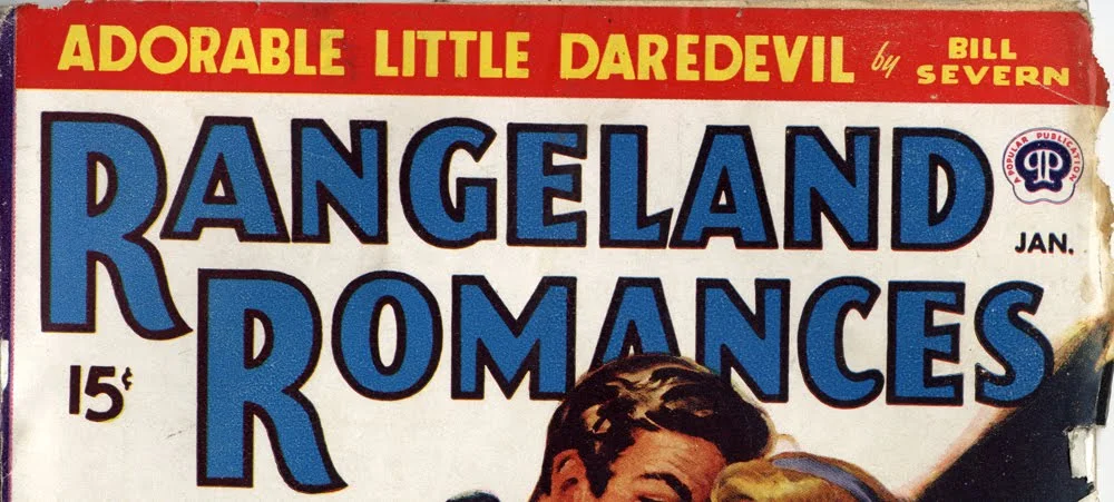 designer unknown, wordmark for Rangeland Romance , a Popular Publication, January 1948