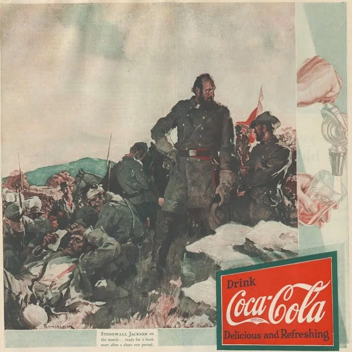 Haddon Sundblom, Stonewall Jackson on the march...ready for a fresh start after a short rest period, Coca-Cola ad, Ladies Home Journal, October 1931