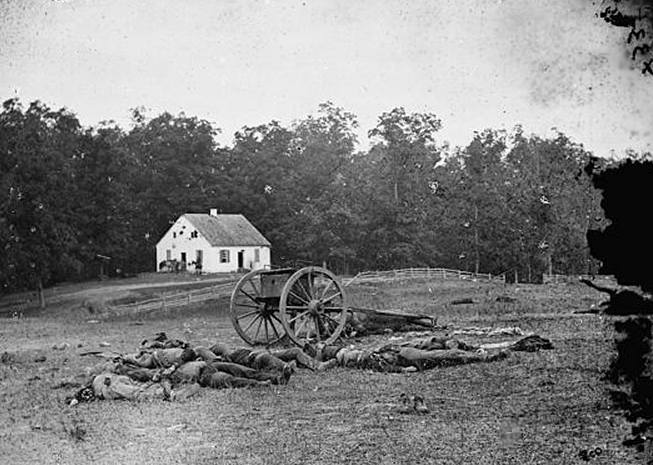 Alexander Gardner, Confederate Dead near Dunker Church, Antietam, 1862