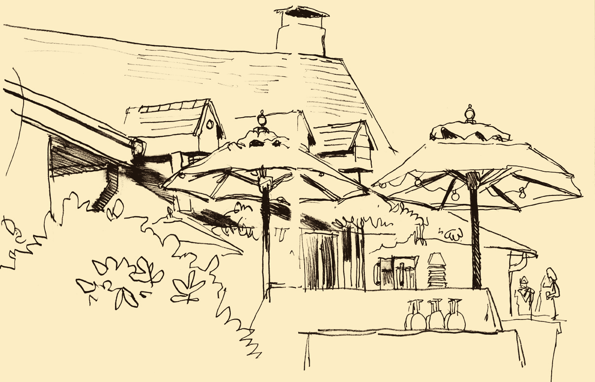 Dowd, Setting . Sketchbook drawing. 2012. 