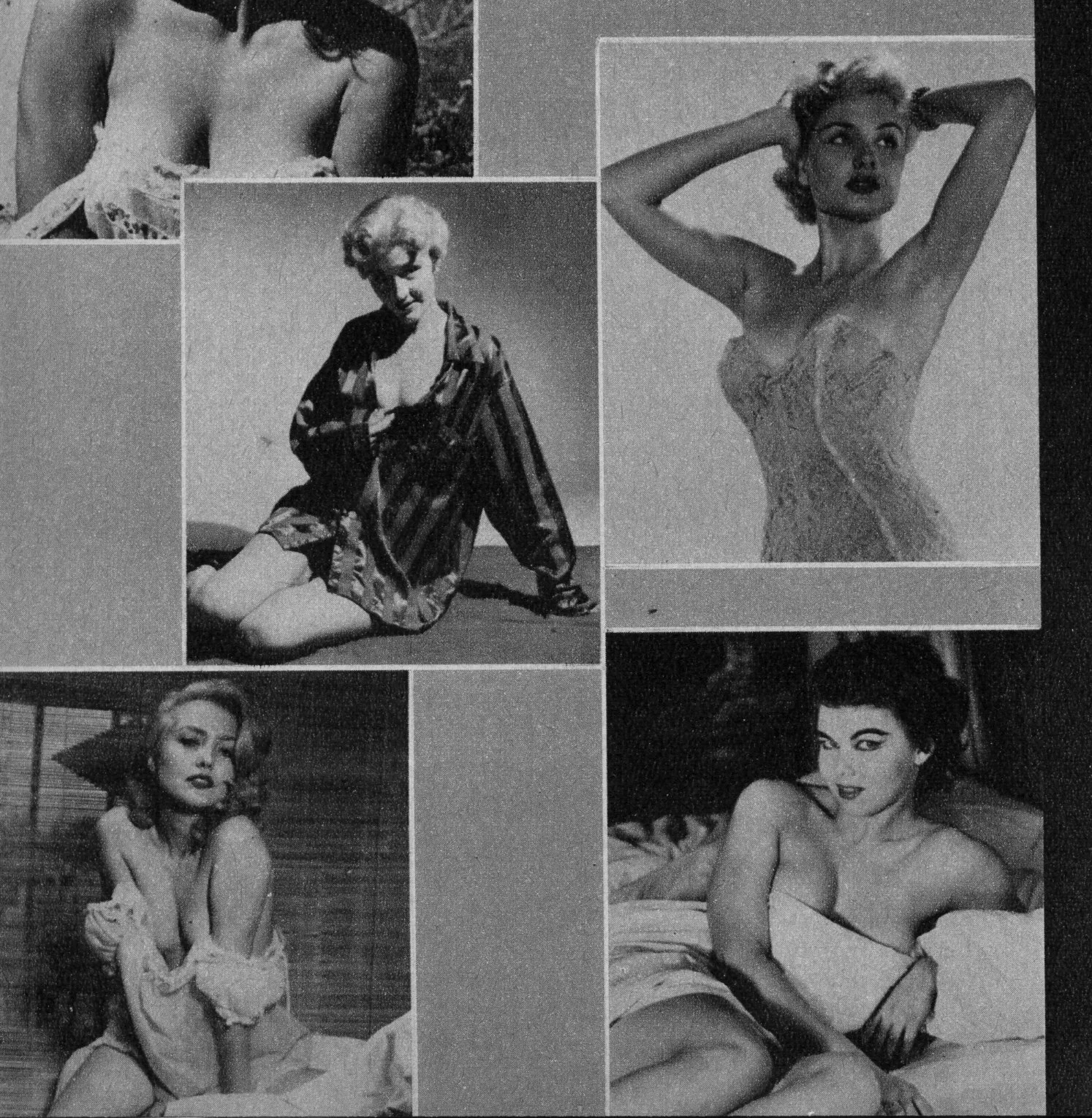 Photographer(s) uncredited, detail of photographic collage on the table of contents page of Gala , September 1958