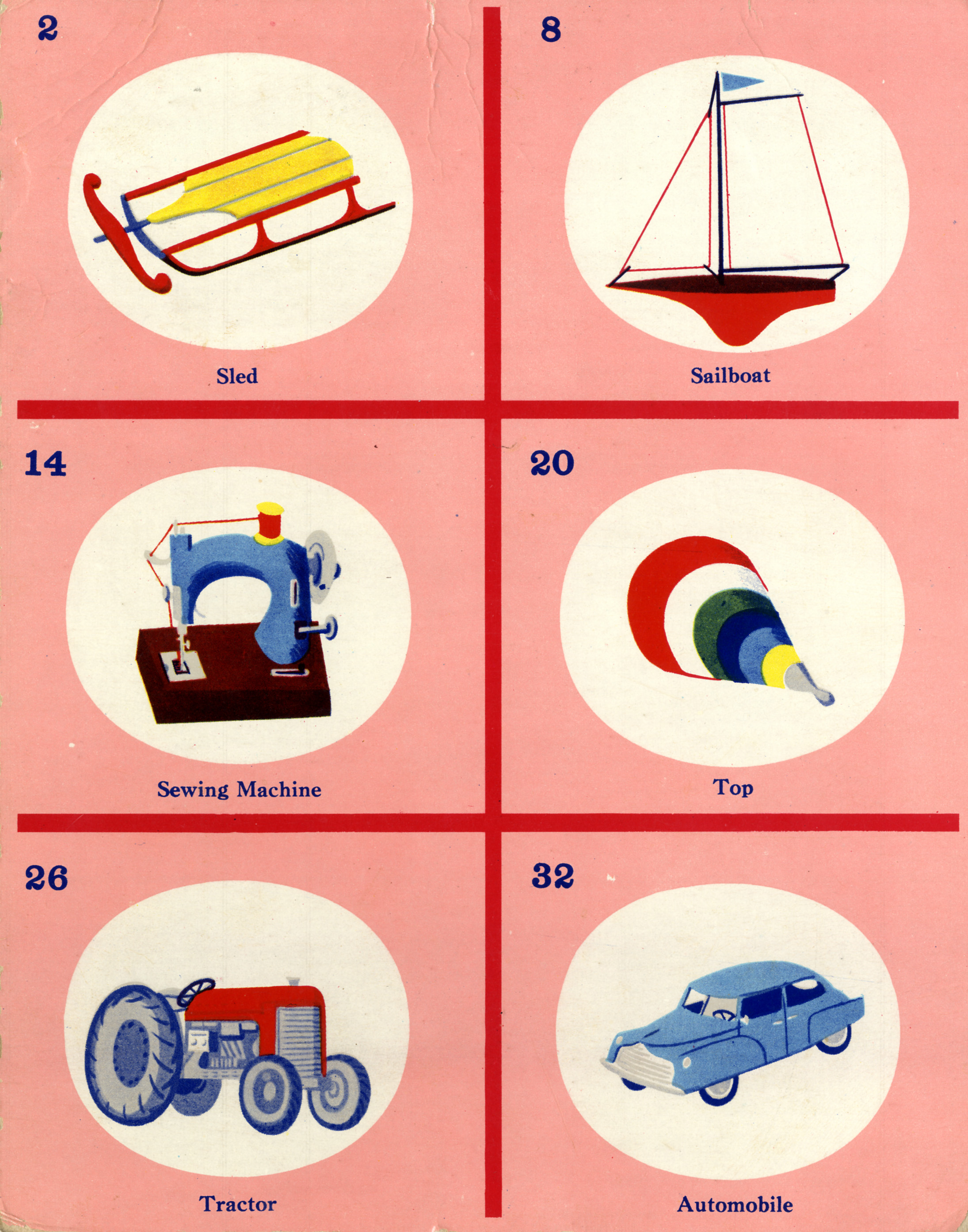 C. Clement, Picture Lotto Card for Samuel Gabriel and Sons Company, circa 1950. 
