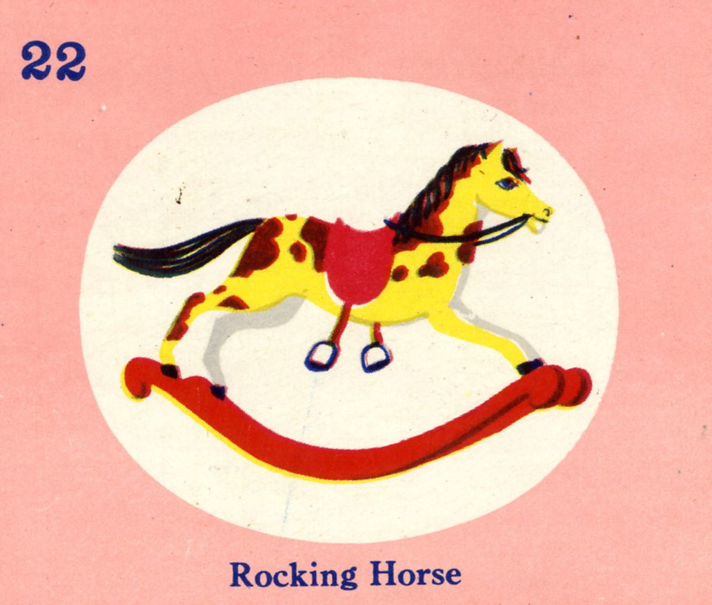 C. Clement, Rocking Horse, Picture Lotto gamepiece for Samuel Gabriel and Sons Company, circa 1950. 