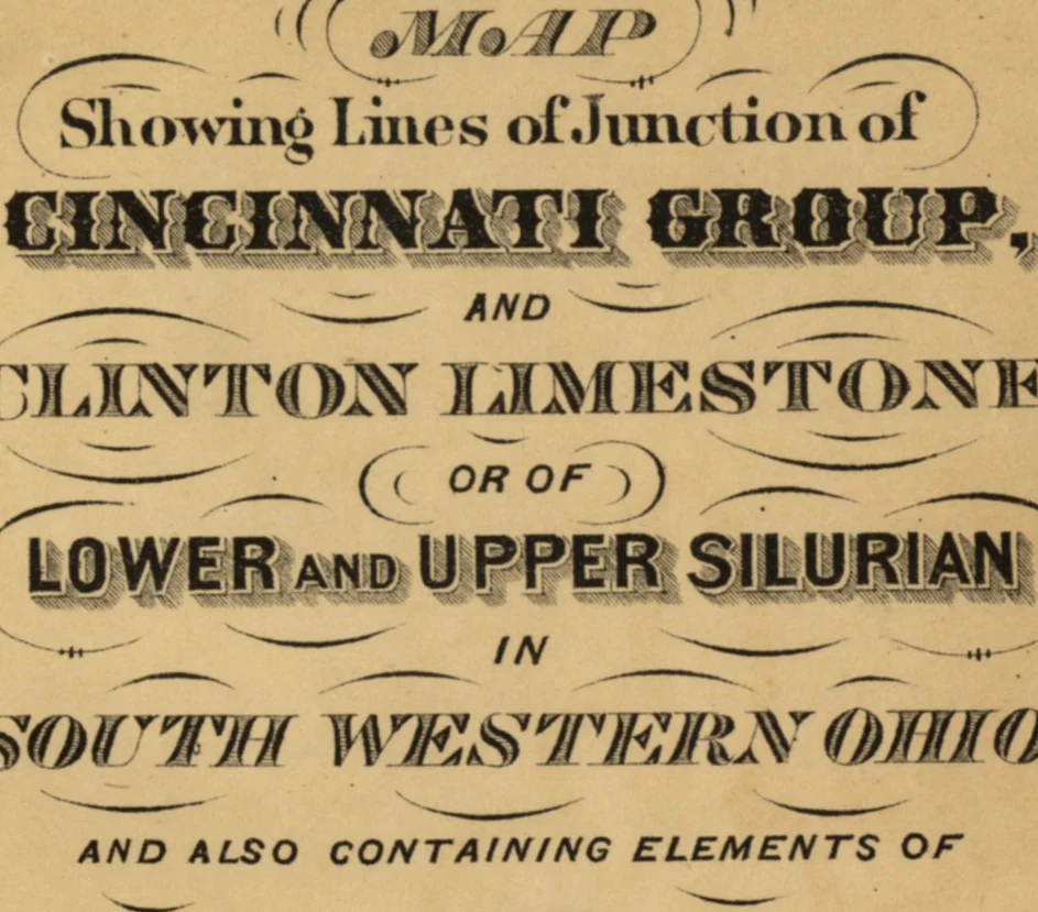 Detail of period hand-lettering. 