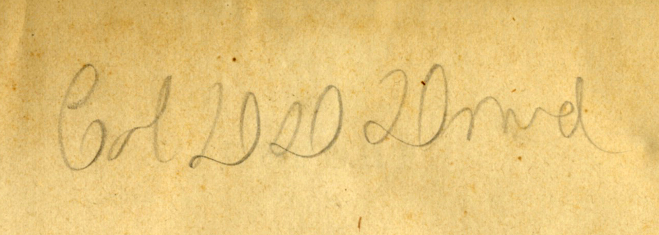 Inscription signature, Colonel D. D. Dowd, in the leaf of a family copy of The Geological Survey of Ohio . 1873. My father's namesake. 