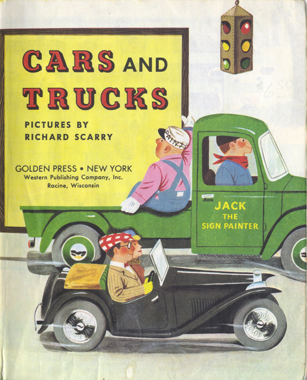 Richard Scarry, Title Page, Cars and Trucks , 1951. 