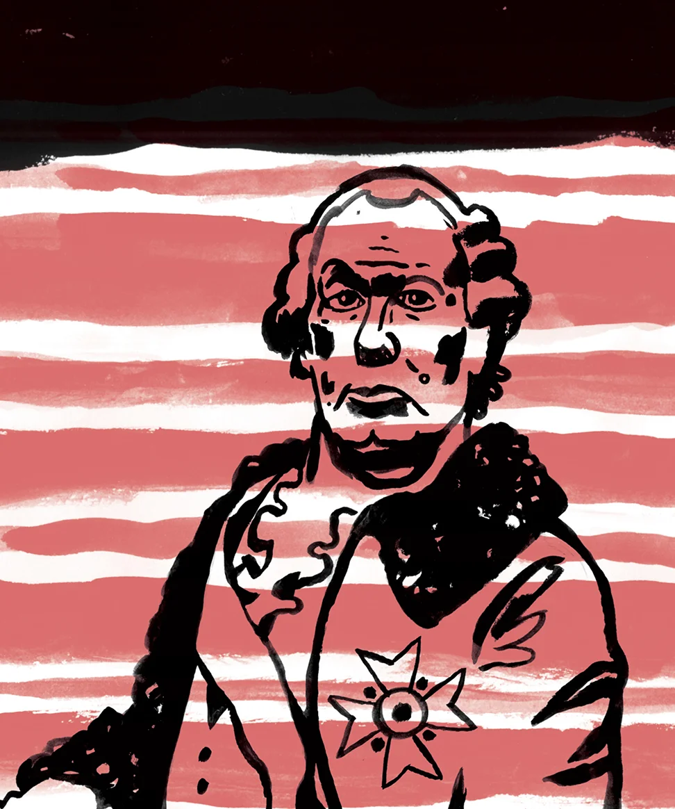 D.B. Dowd, detail, Baroque Self-Portrait , from Spartan Holiday No. 3. Yup: Professor Red in a powdered wig. Can't wait to get this project out. I think it's the best Spartan so far. Set in Paris. 