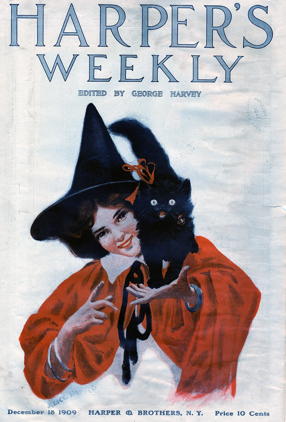 Alice Beard, Cover Illustration. Harper's Weekly Magazine. December 18, 1909.