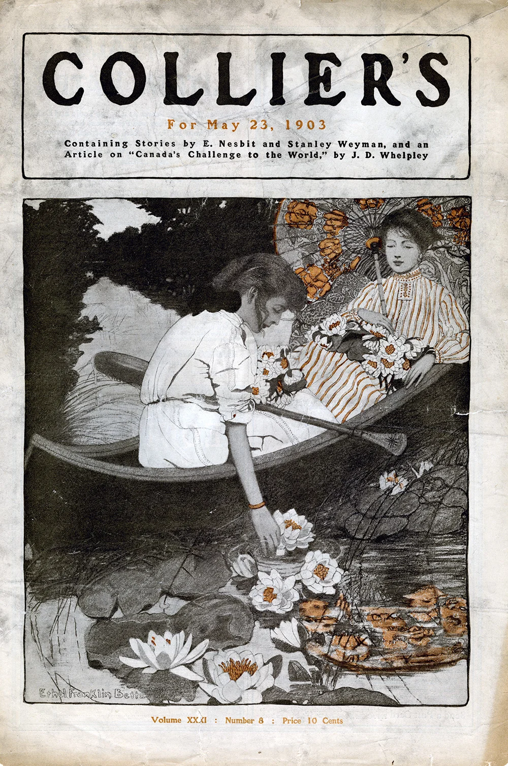 Ethel Franklin Betts, Cover Illustration for Collier's Magazine . Volume XXXI, Number 8. May 23, 1903. 