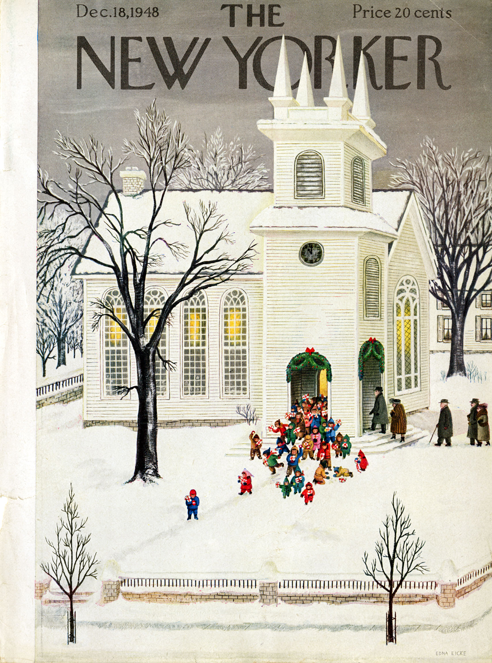 Edna Eicke, Cover Illustration for The New Yorker . December 18, 1948.