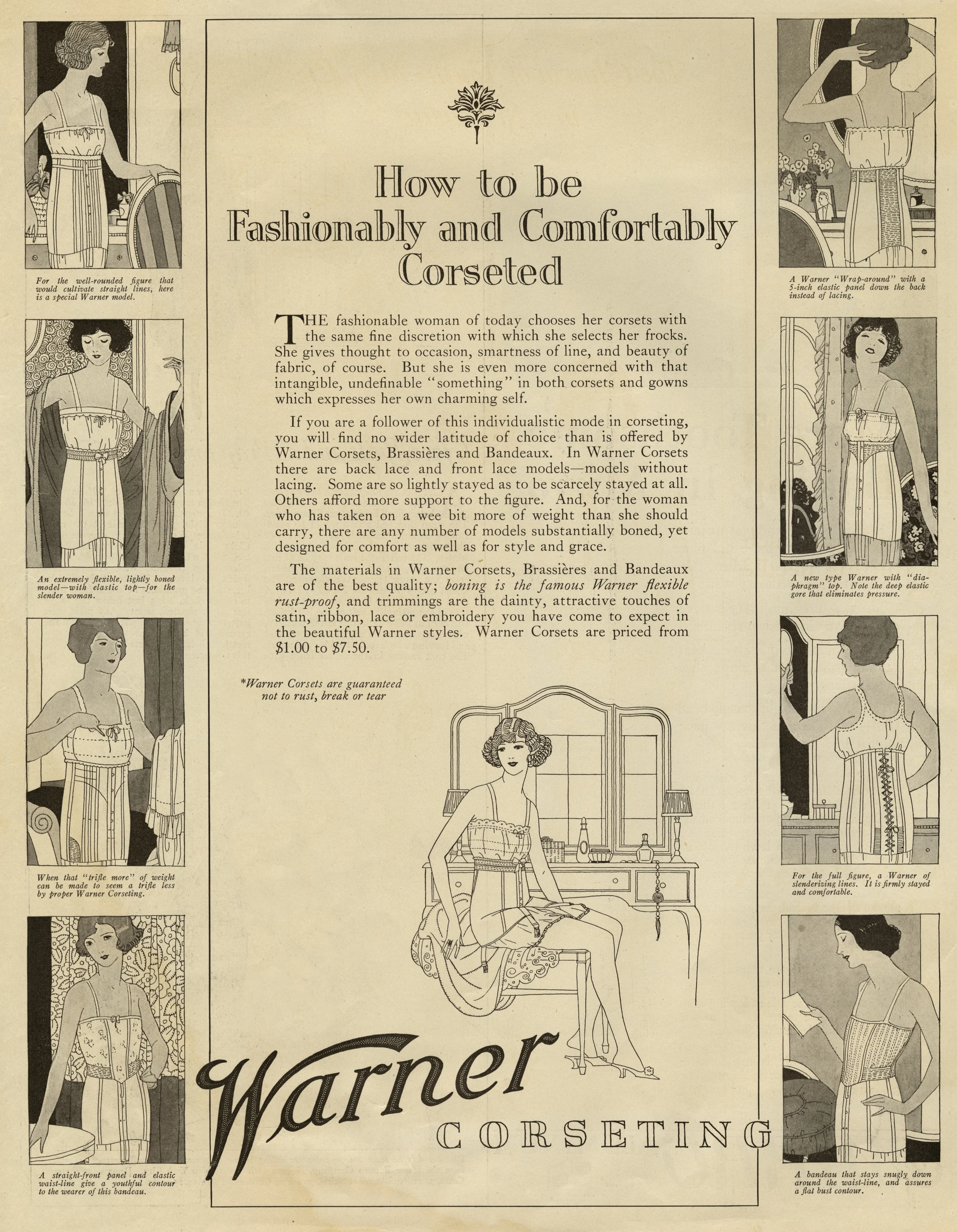 The Reeses, Print ad for Warner Corseting. Ladies Home Journal . October 1922.