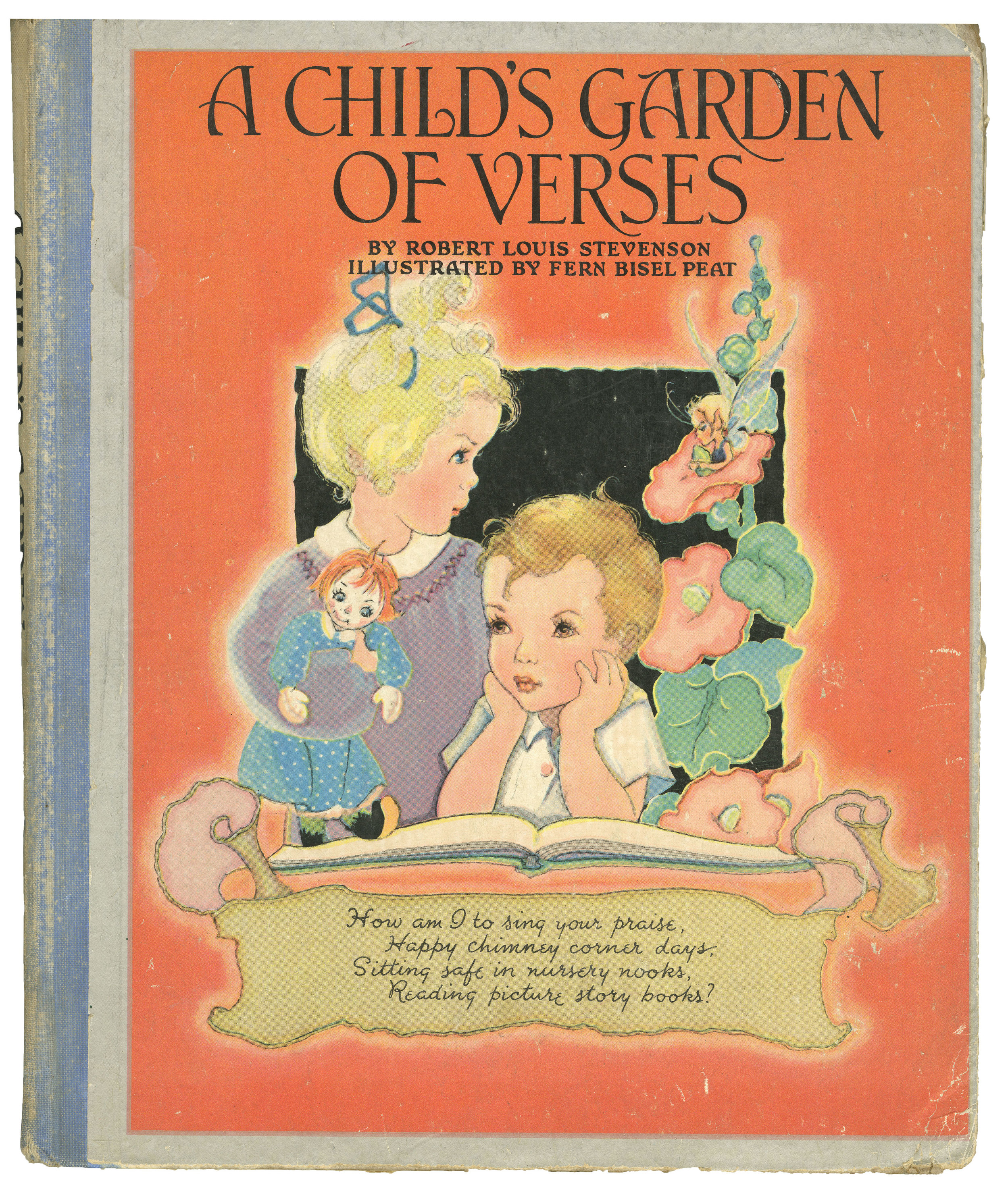 Fern Bisel Peat, cover illustration for Child's Garden of Verses by Robert Louis Stevenson . Published by Saalfield Publishing Company in 1940. 