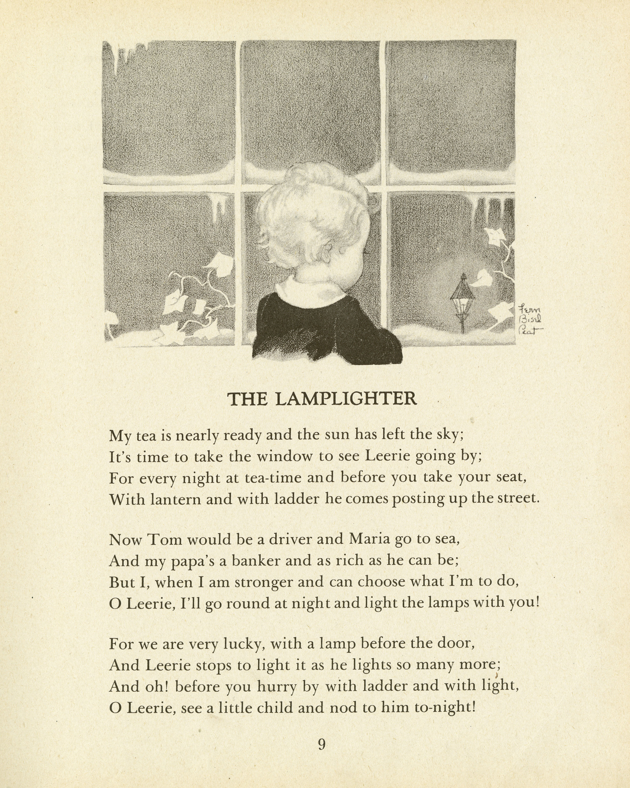 Fern Bisel Peat, Child's Garden of Verses by Robert Louis Stevenson . Published by Saalfield Publishing Company in 1940. 