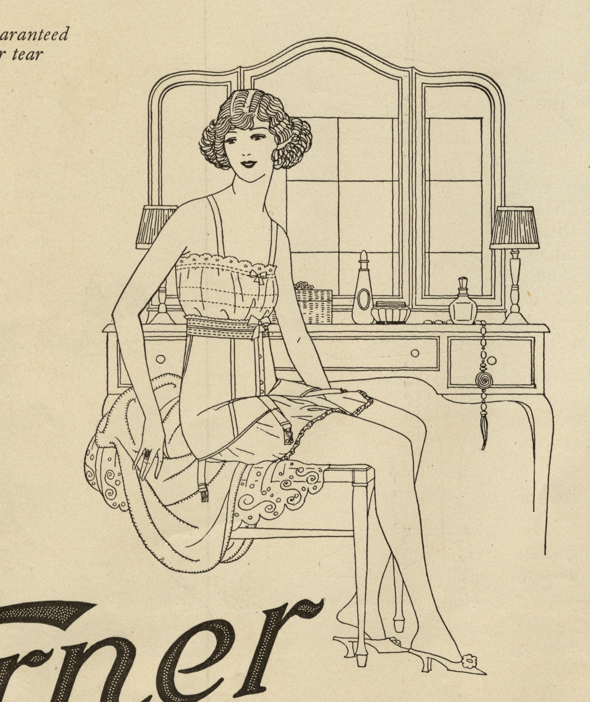 The Reeses (Emily Shaw and Walter O.), Detail, Warner Corsets Advertisement , Ladies Home Journal, October 1922. From the Walt Reed Archive, MGHL. 