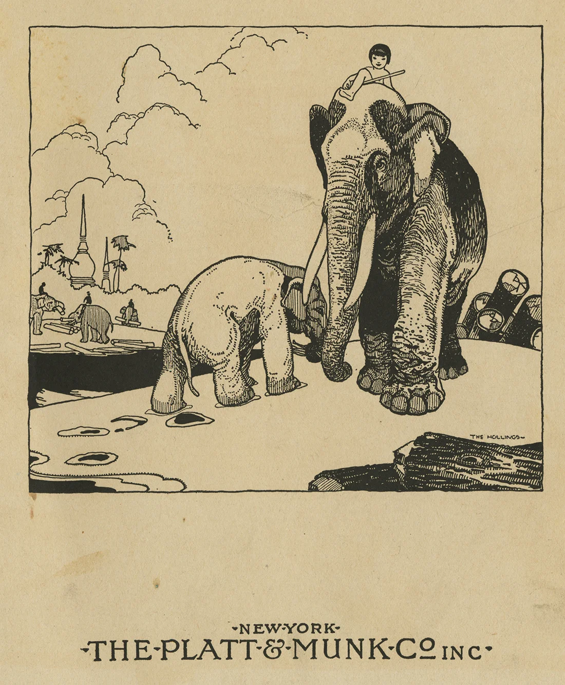 The Hollings (Holling C. Holling and Lucille Webster Holling), detail, title page, Children of Other Lands , Platt & Munk, 1929.