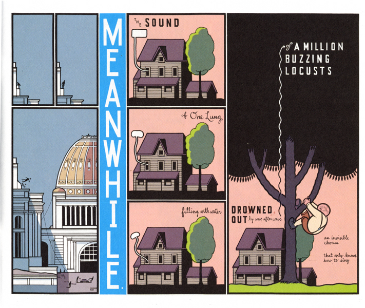 Chris Ware, Jimmy Corrigan, The Smartest Kid in the World . This serialized graphic novel tells a story in flashback. Repetition and a lovely page design communicate the passage of time. 