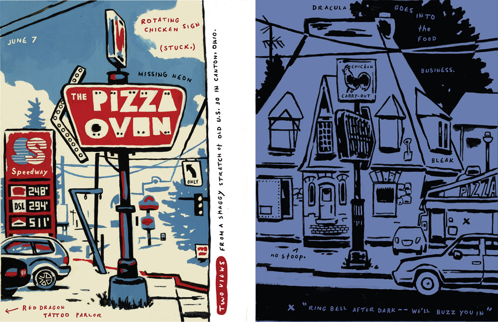 D.B. Dowd, Two Views of the Pizza Oven on West Tuscarawrus, Canton, Ohio. 2010. 