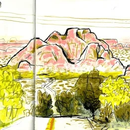 Travel Drawings: Moab, Utah