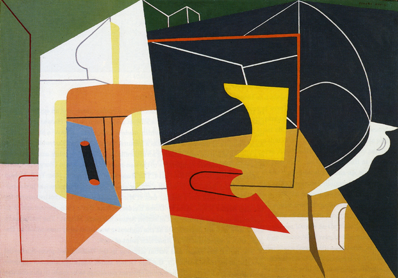Stuart Davis, Eggbeater No. 4 , 1928. I have written about the relationship between modernism and the commercial tradition, manifested particularly in advertising and graphic design, but also in illustration and cartooning. Stuart Davis occupies a special position in that discussion. 