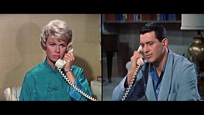 Finally, even a split screen in a film is a kind of display. Here, Doris Day and Rock Hudson in Pillow Talk , 1959. Directed by Michael Gordon. Hudson, (unknown to the movie-going public) a gay man, plays a smoothie-lothario who pretends to be gay at points. Jean Louis did Doris Day’s costumes, which are incredible.