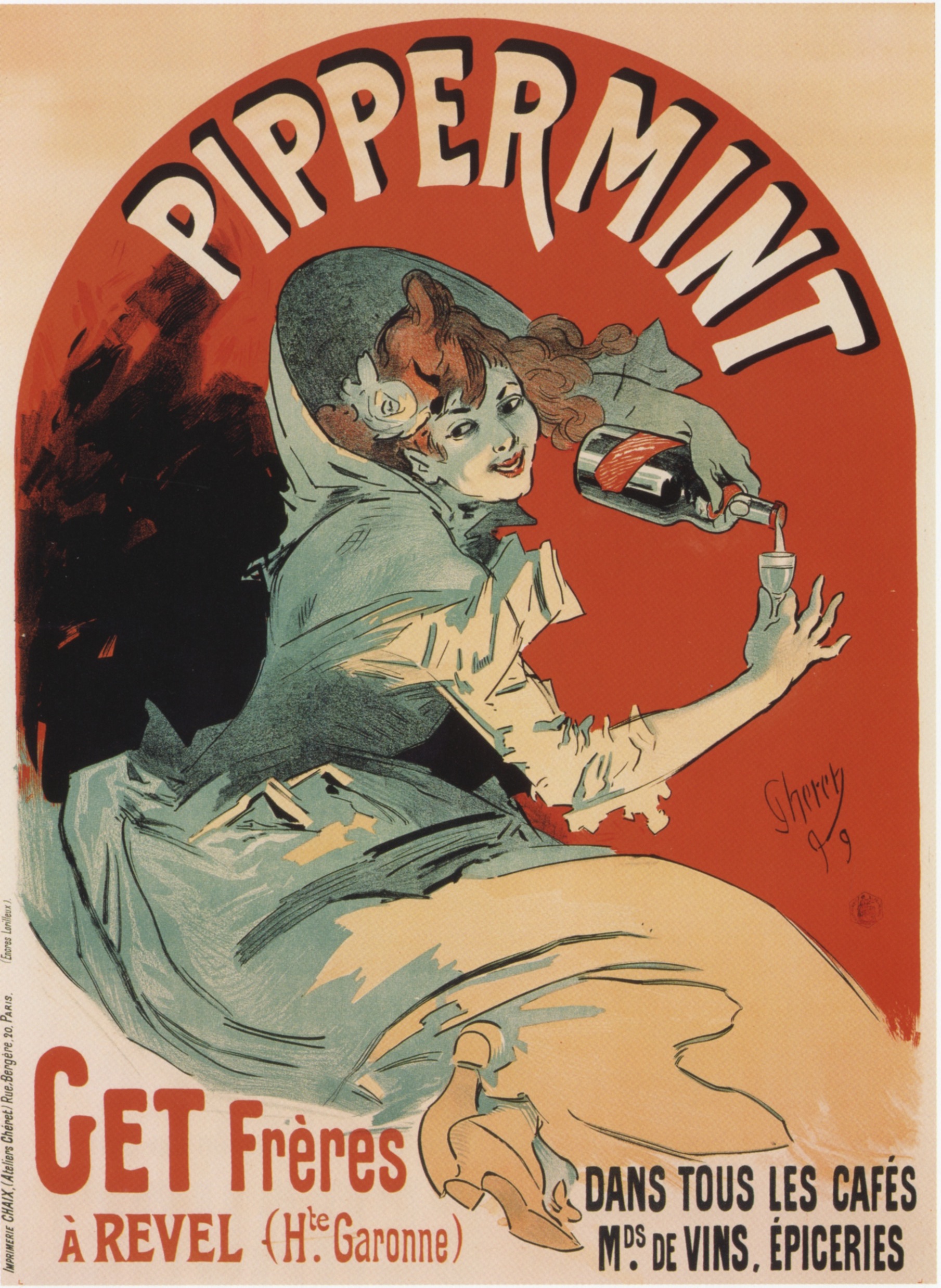 Jules Chéret, Pippermint , advertising poster, 1899.