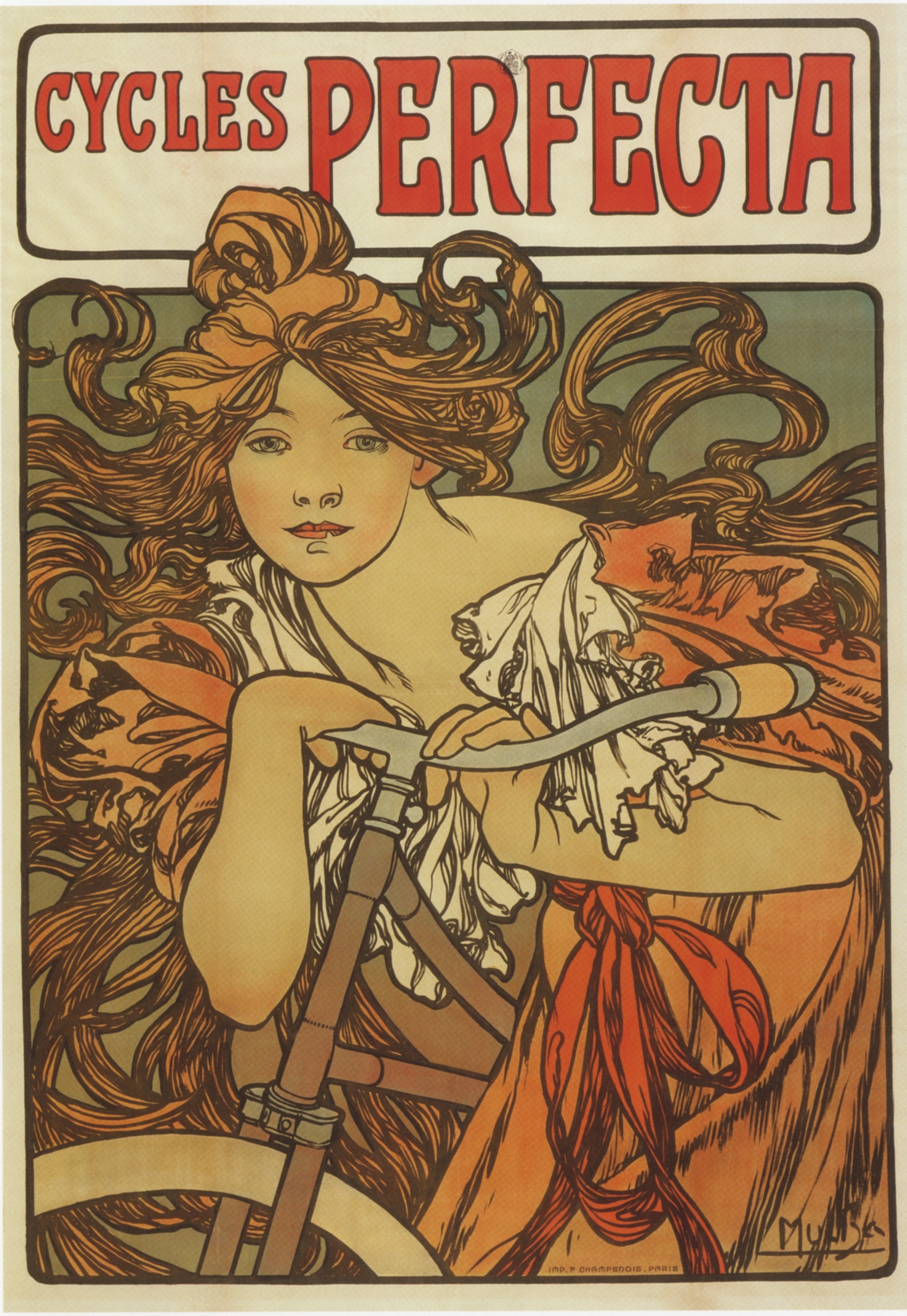 Alphonse Mucha, advertising poster for Cycles Perfecta, 1898.
