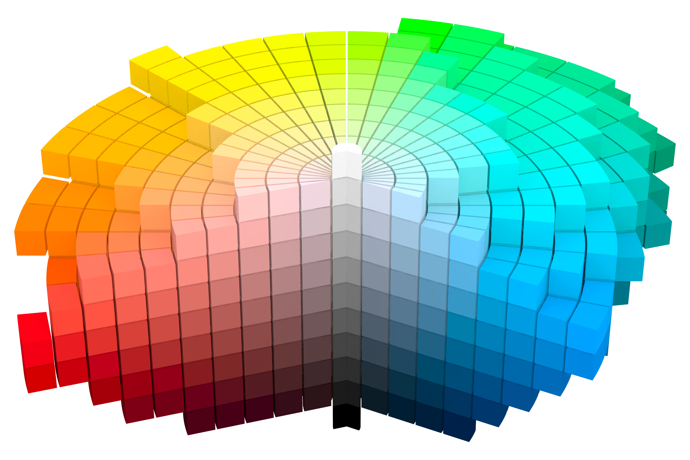 Representation of Munsell Color Solid, updated in 1943.
