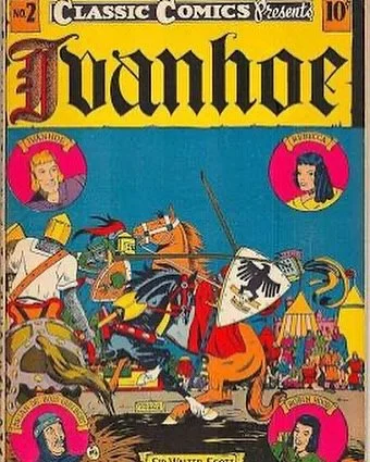 Malcolm Kildale cover art, Ivanhoe Classic Comics, 1941. Walter Scott&rsquo;s 1820 novel may be the most significant work of fiction for the phenomenon of illustration as media history. This image is NOT in Reading Pictures but both Scott and Ivanhoe