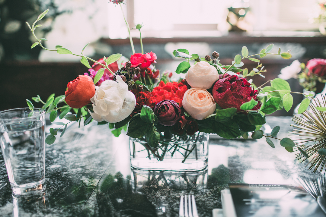 Gorgeous PAPER floral centerpieces by The Lovely Ave.