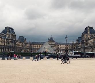 Passing by the Louvre, right on the other side of the Tuileries.