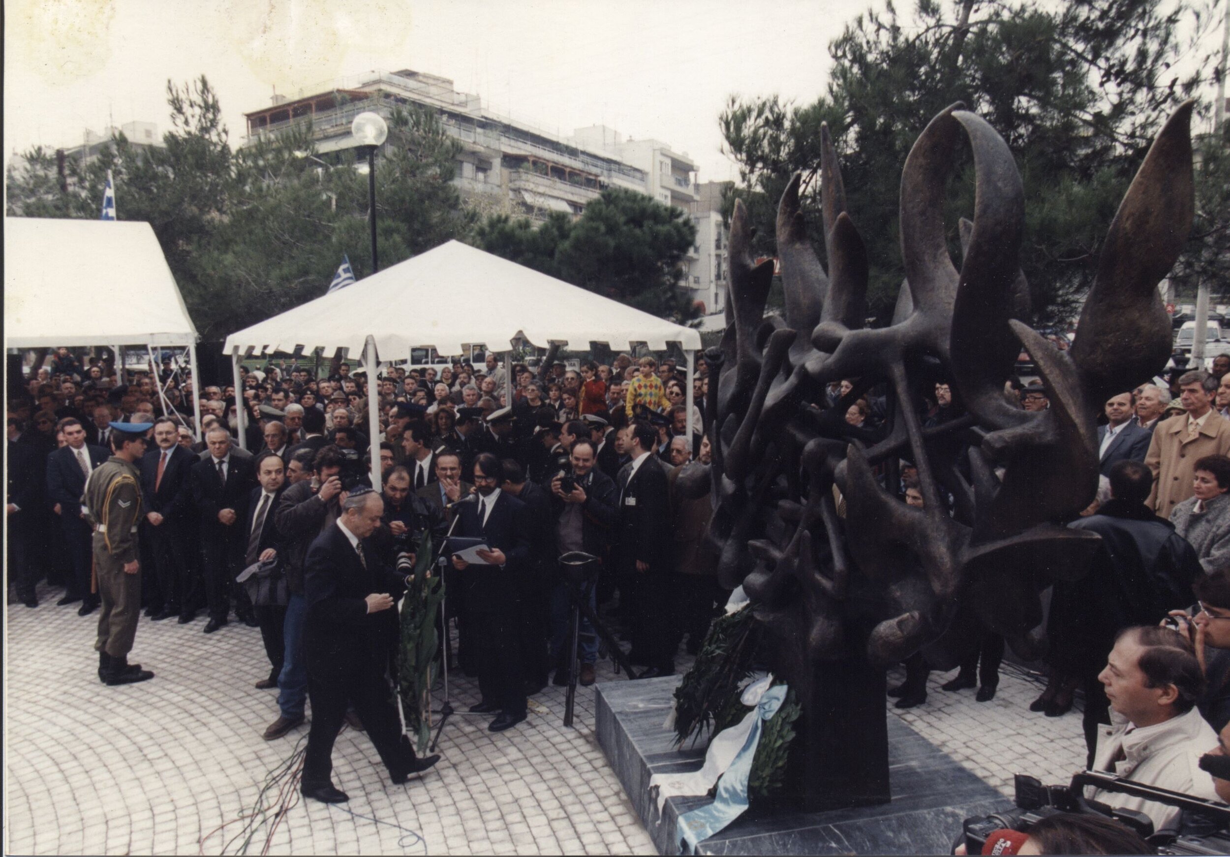 Menorah in Flame, Thessaloniki, Greece 3.jpg