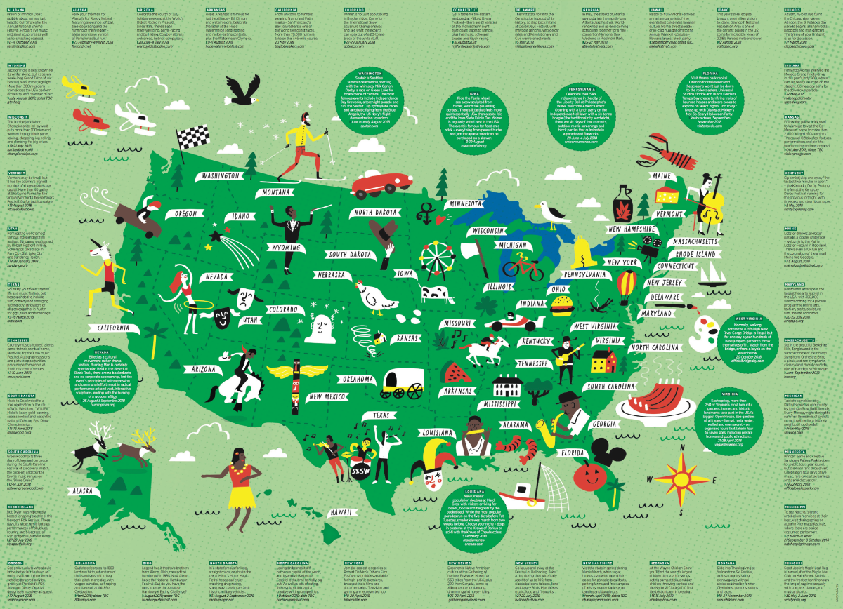 Illustrated Map of US Festivals