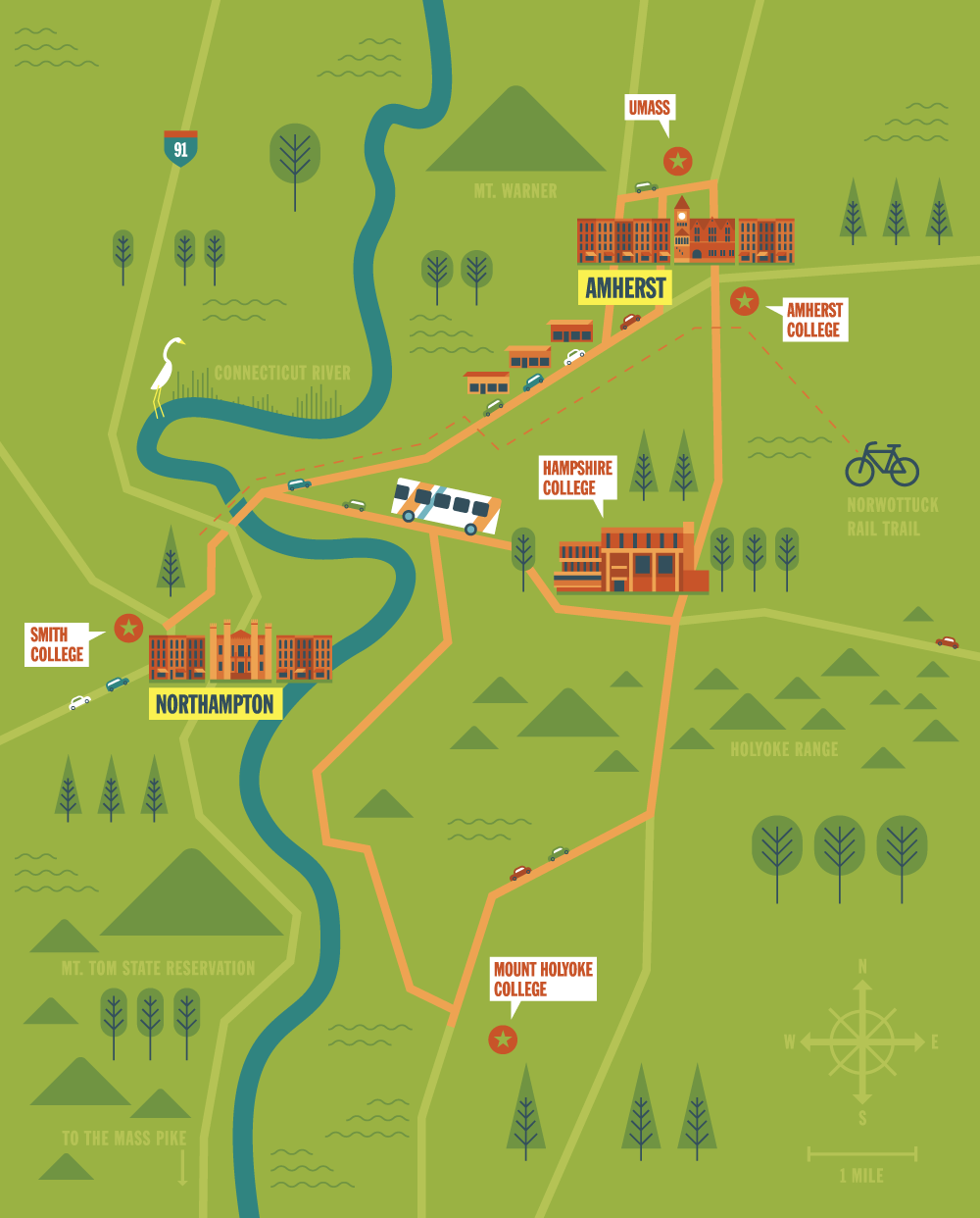 Illustrated Map of MA Colleges