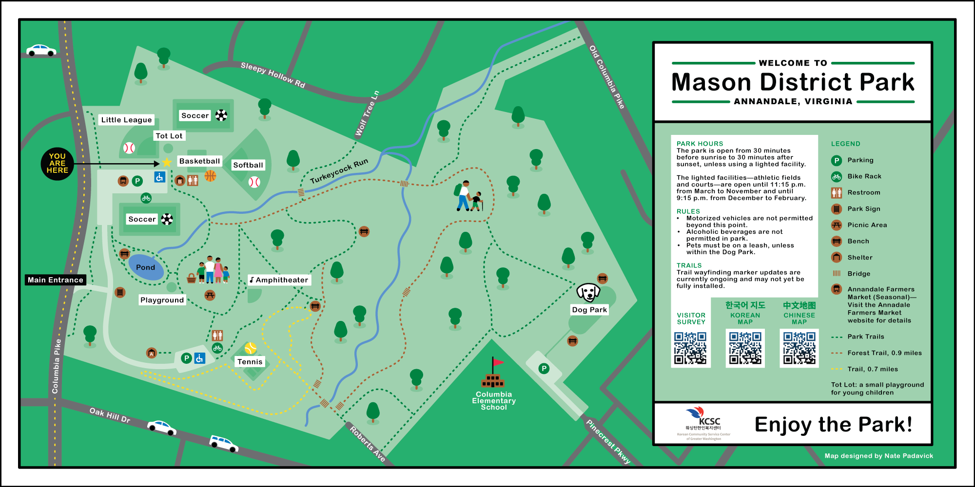  Illustrated map of a community park in Maryland by Nate Padavick 