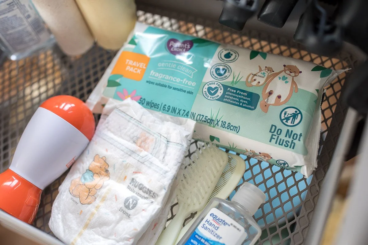 wipes, diapers, newborn supplies