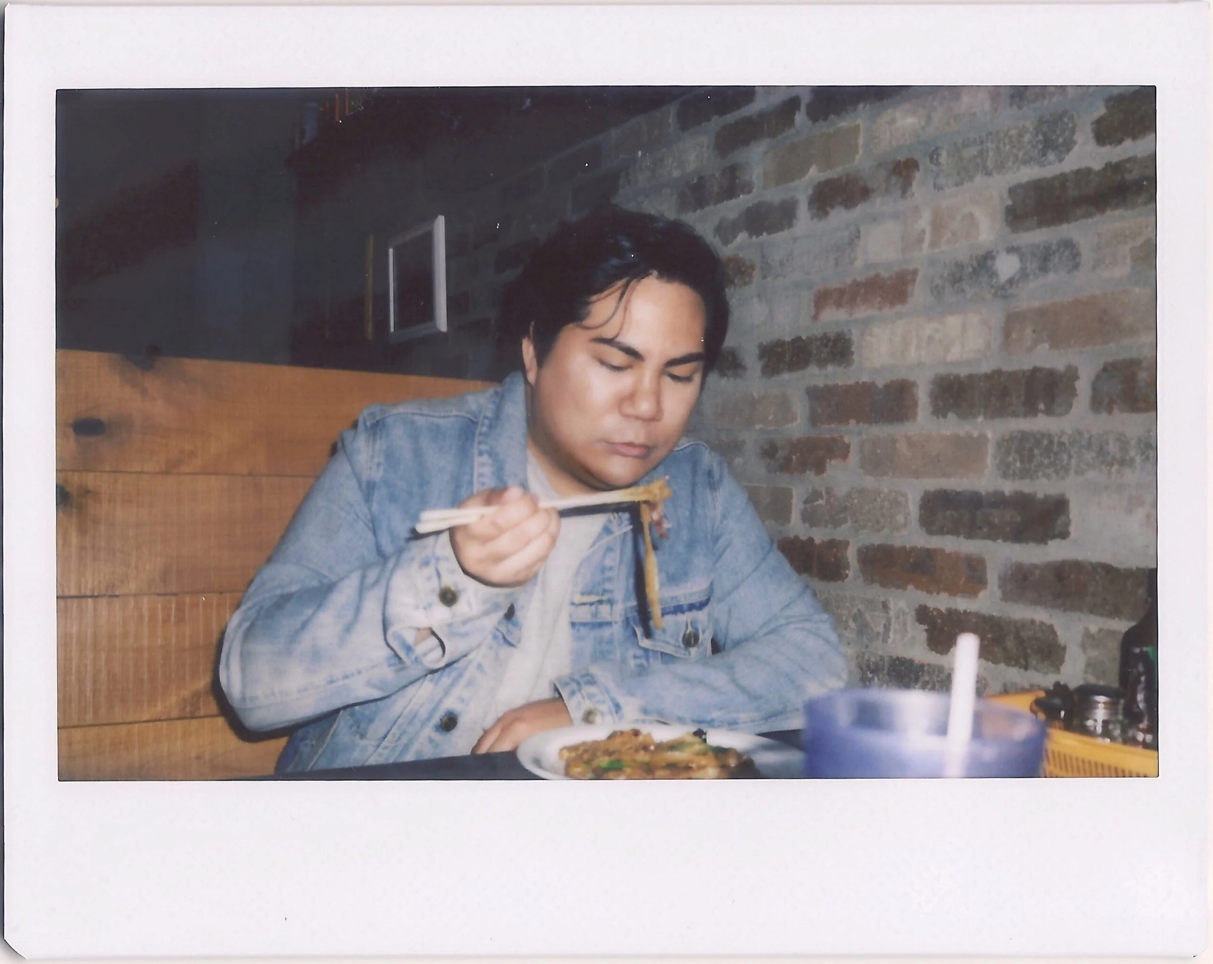 Gem Eating Noodles , Andrea E. This was taken at dinner one night when we went to try a new restaurant in Chinatown. We ended up getting Thai food, and I think I ordered pad see ew for the first time.
