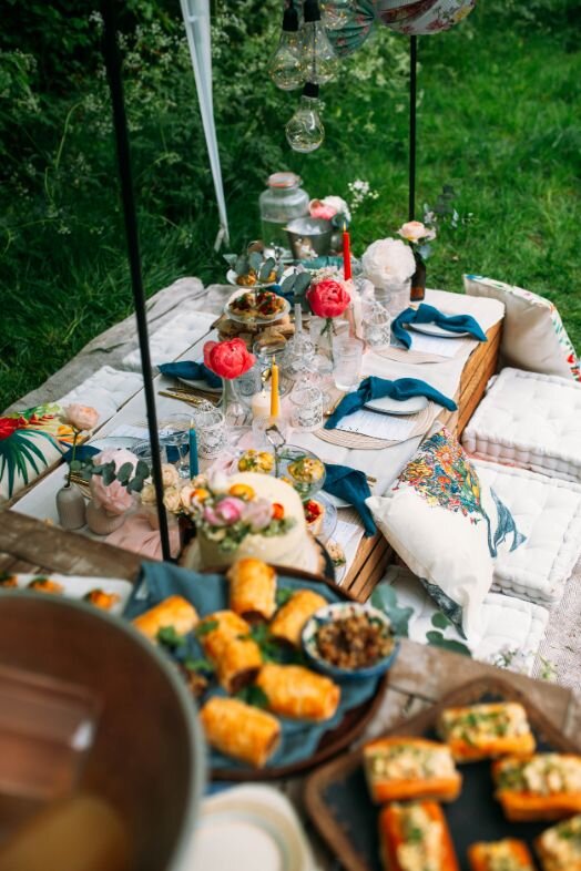 Fun Colourful Rustic Boho Outdoor Wedding Picnic - Dita Rosted Events 