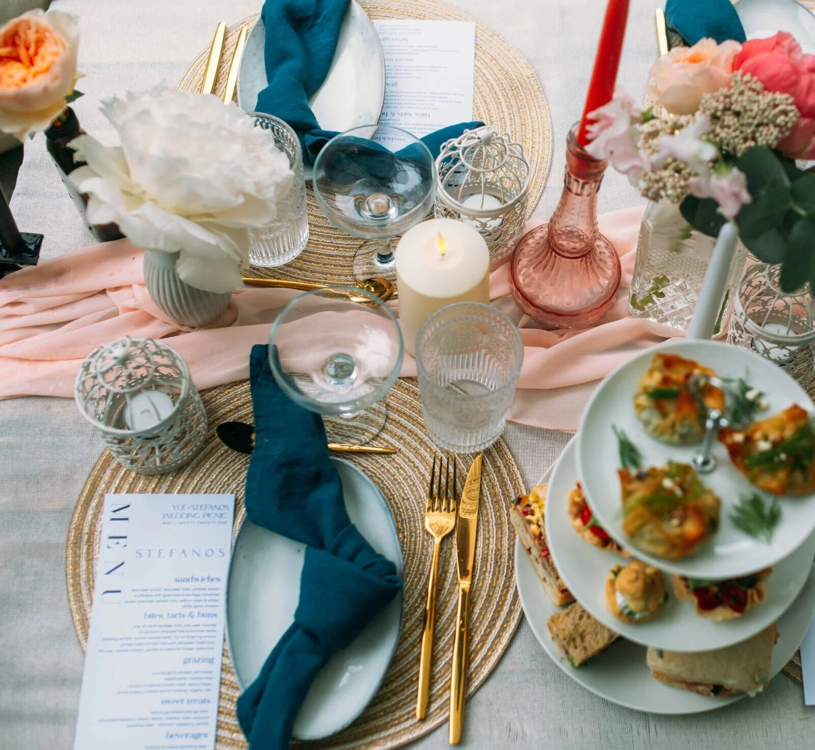 Small picnic dining set up Dita Rosted Events Decor Hire Rustic Wedding