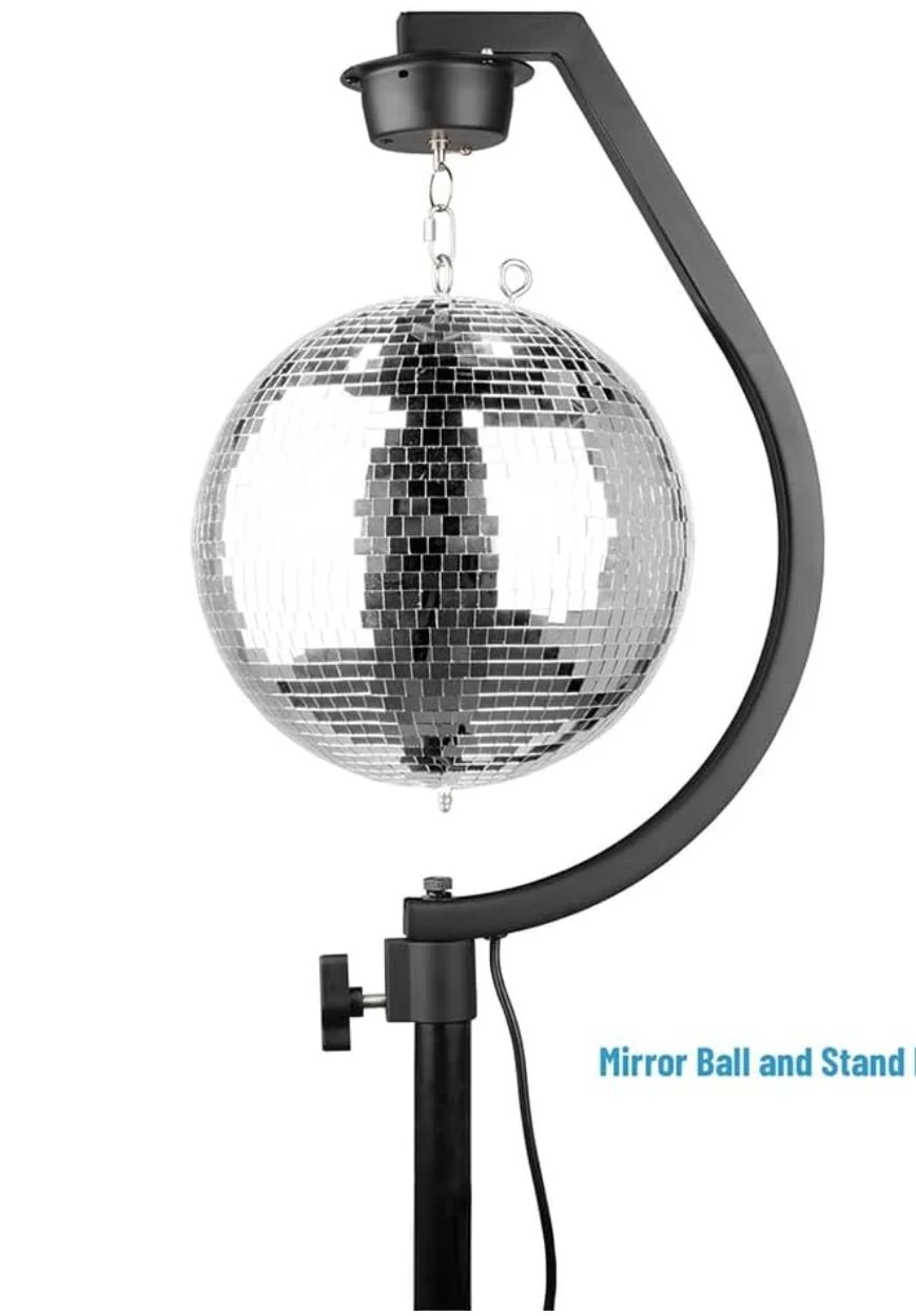 Freestanding Mirror Ball Curve + Stand Black x 1