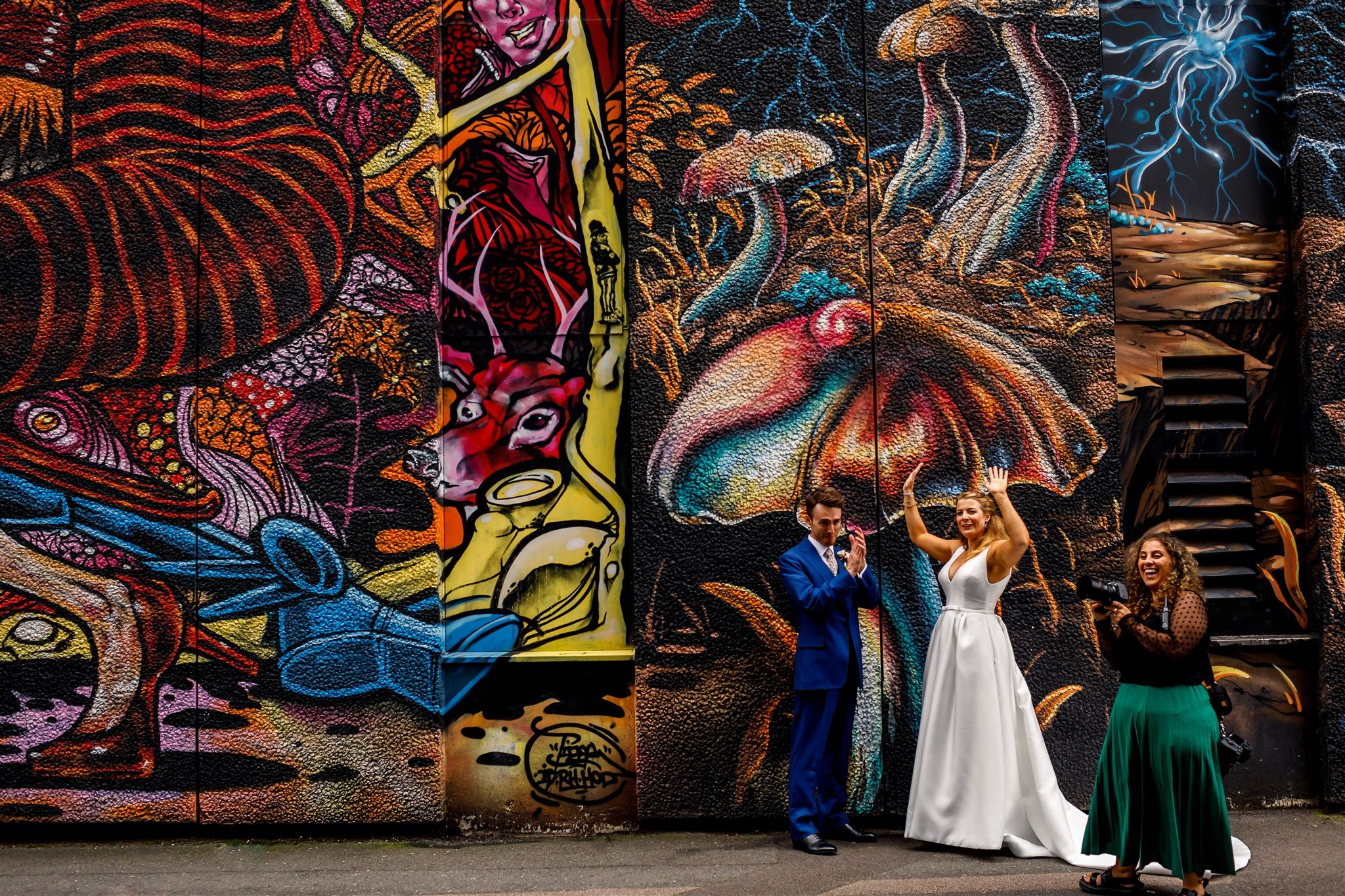 Jess and Matt - 0955 Shoreditch Studios - Dita Rosted Events - Wedding Coordinator London - Lina & Tom - East London Venue - Urban Grafitti Wall.jpg