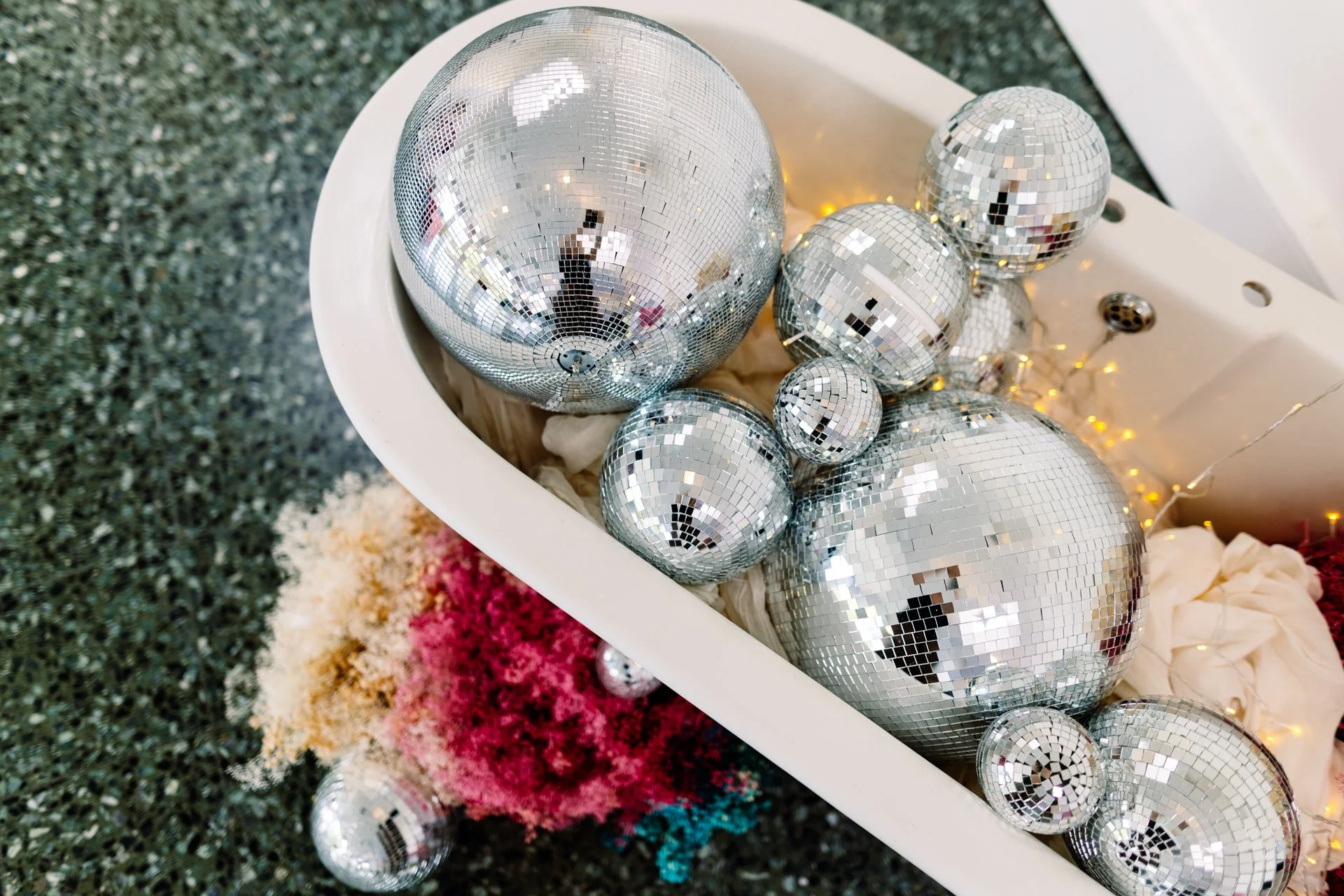 Mirror Ball - 5cm - 50 cm - Silver