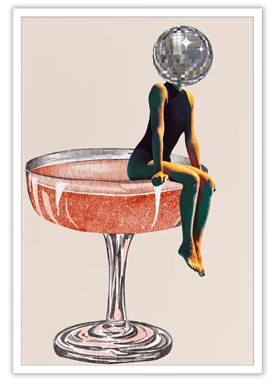 Disco Ball Woman In Coupe Glass.jpg