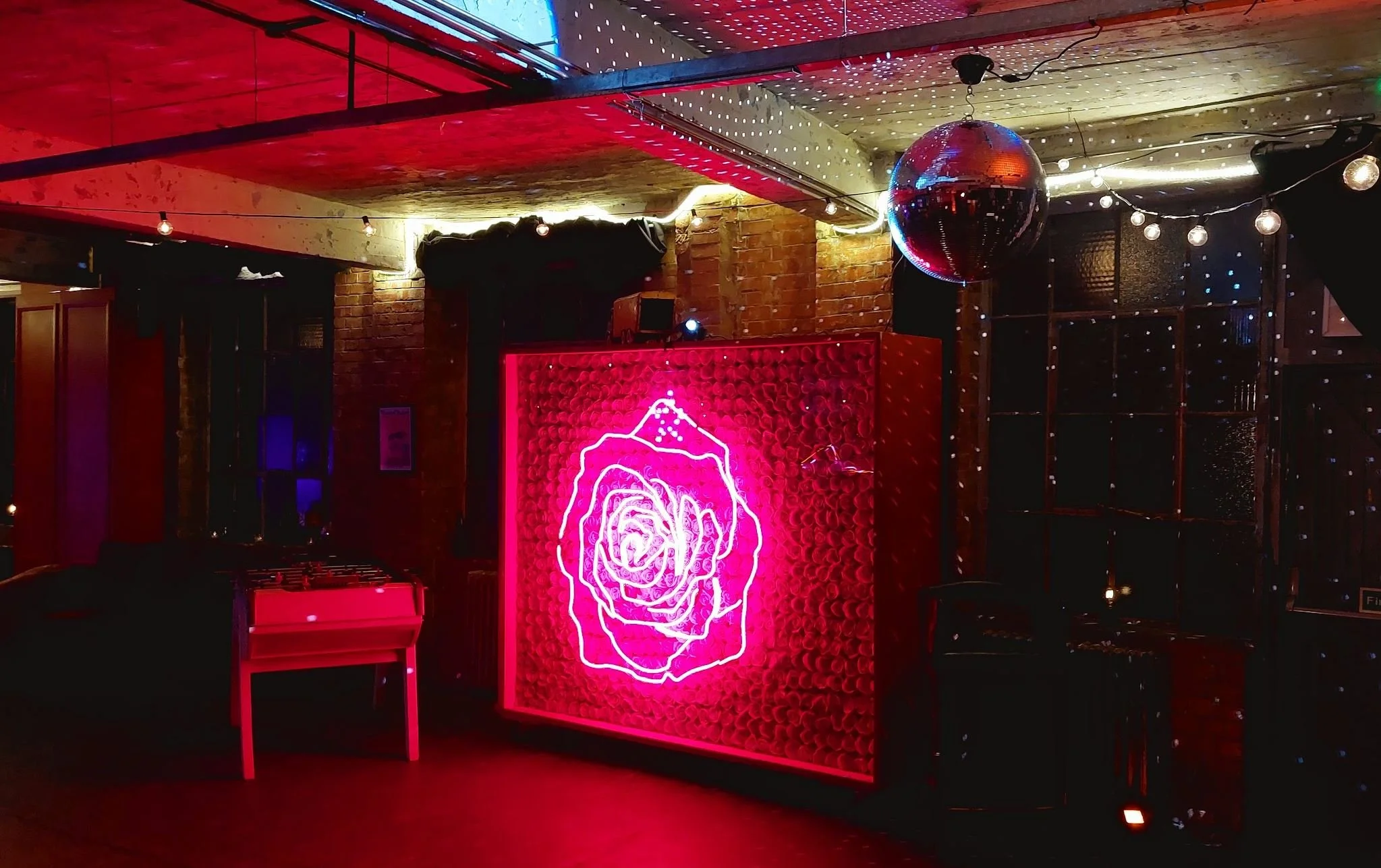 Mirror Ball and Festoon Hanging At One Friendly Place Dita Rosted Events Production Venue Styling & Party Vibes Creative Event Solutions.JPG