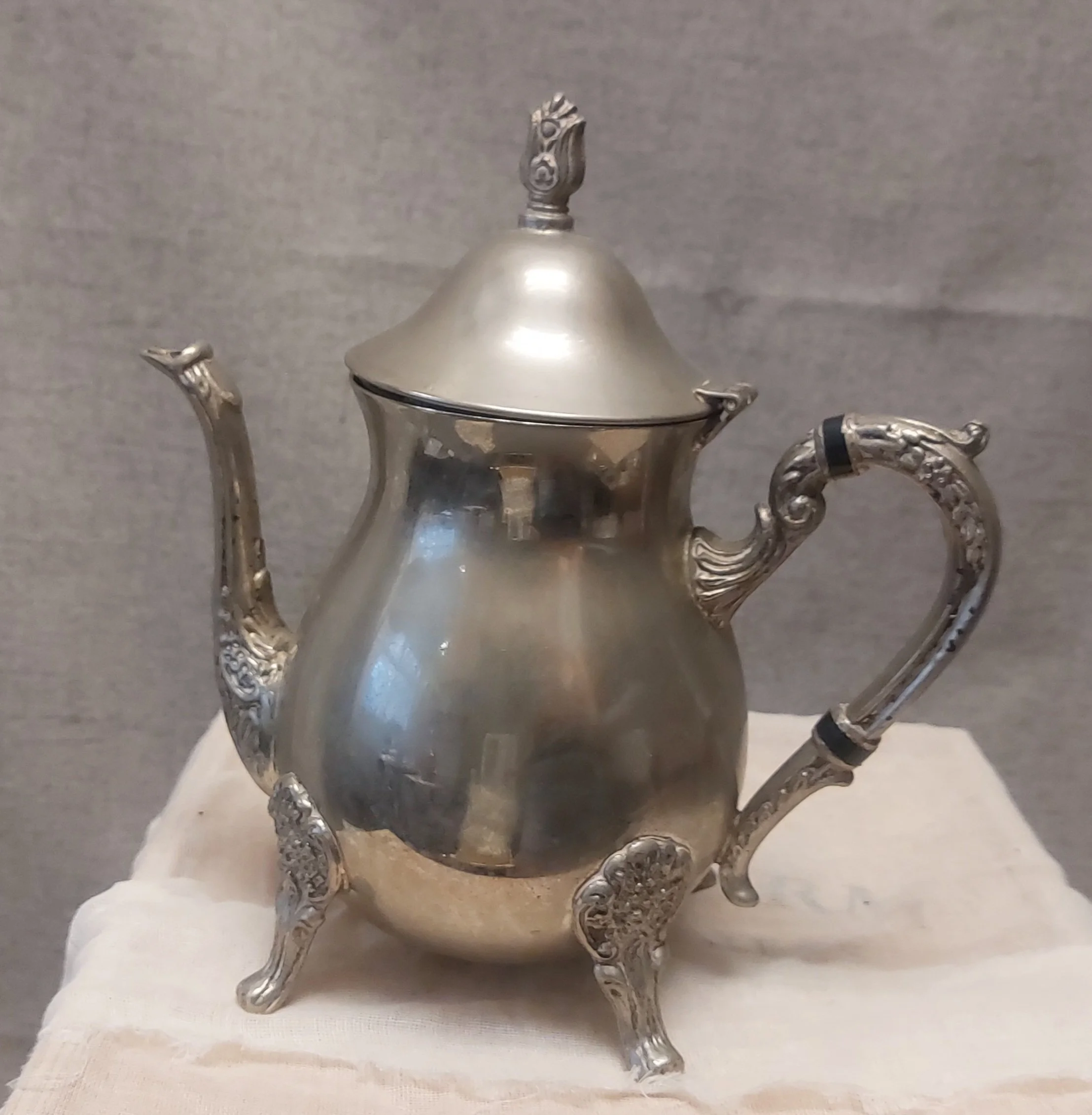 Vintage Silverware Teapot Vase.jpg