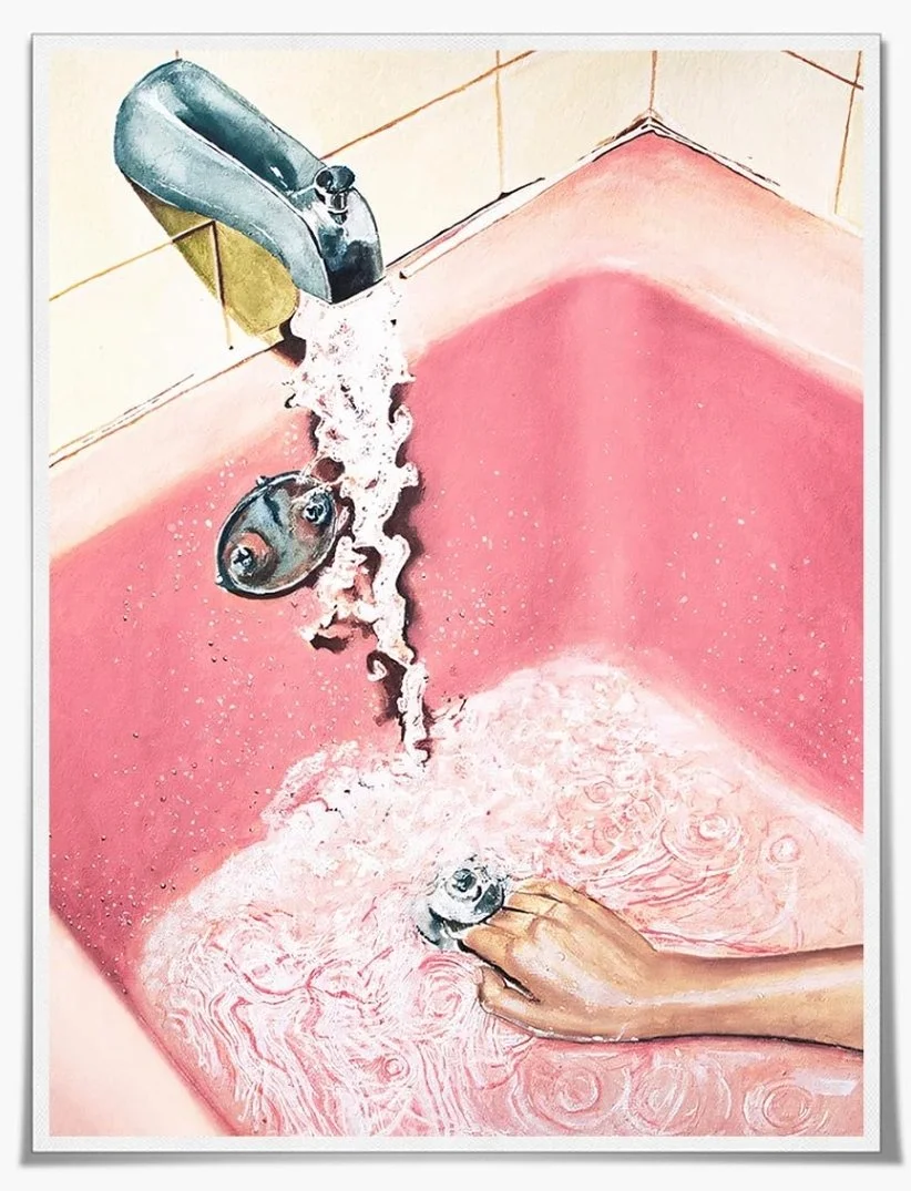 Champagne Bath Pink Retro Poster Wall Decor - Venue Styling - DitaRostedEvents London Party Vibe Decor Prop Box Design Studio.jpg